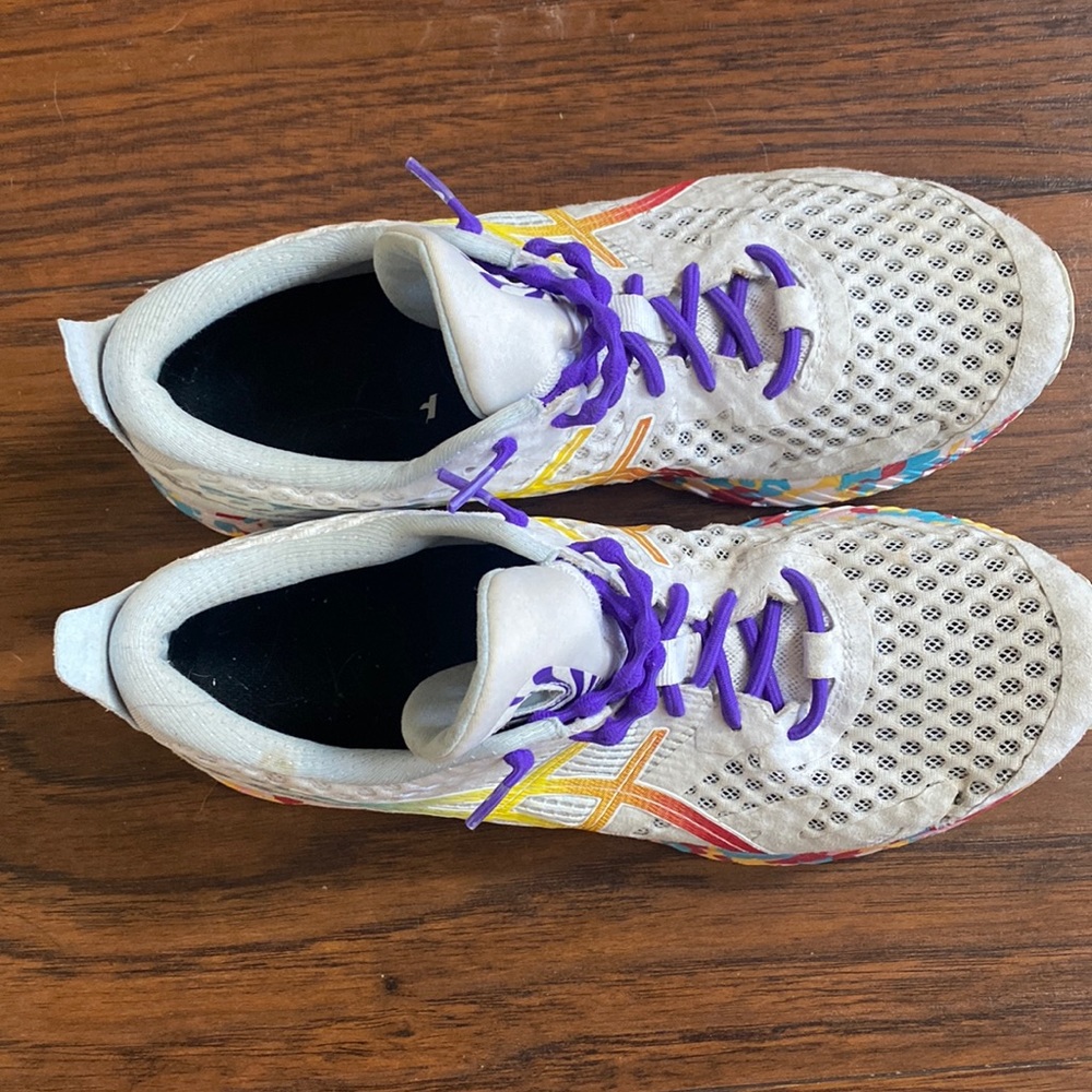 Rainbow ASICS running shoes